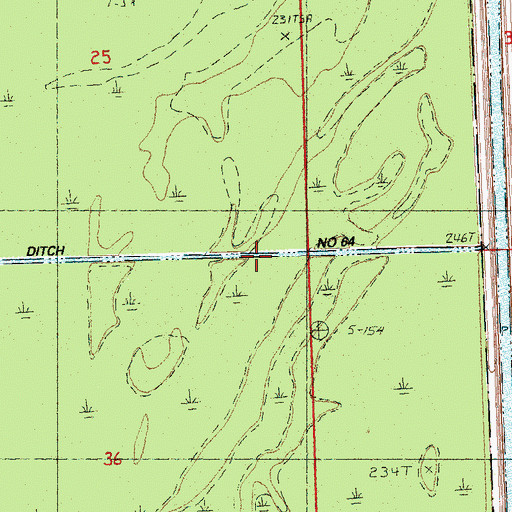 Topographic Map of Ditch Number 64, AR