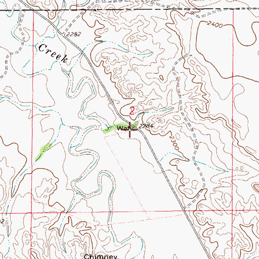 Topographic Map of 20N56E02DBBC01 Well, MT