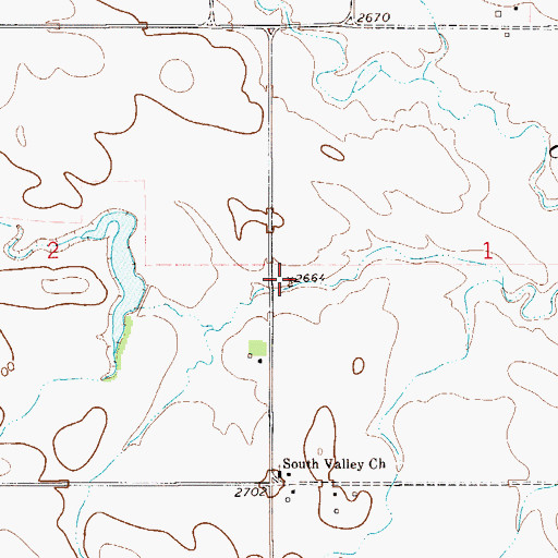 Topographic Map of 20N54E01CBBB01 Well, MT