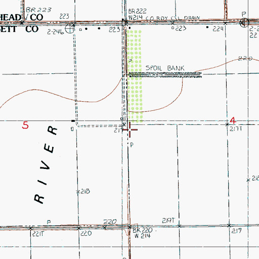 Topographic Map of Ditch Number 65, AR