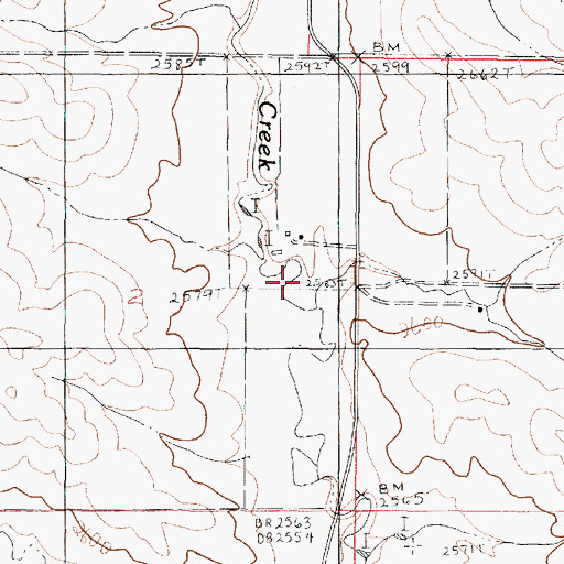 Topographic Map of 20N46E02ADCD01 Well, MT