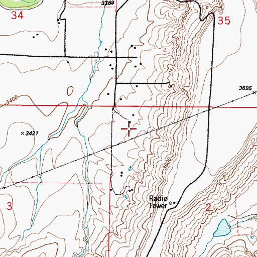 Topographic Map of 20N01E02BBBD01 Well, MT