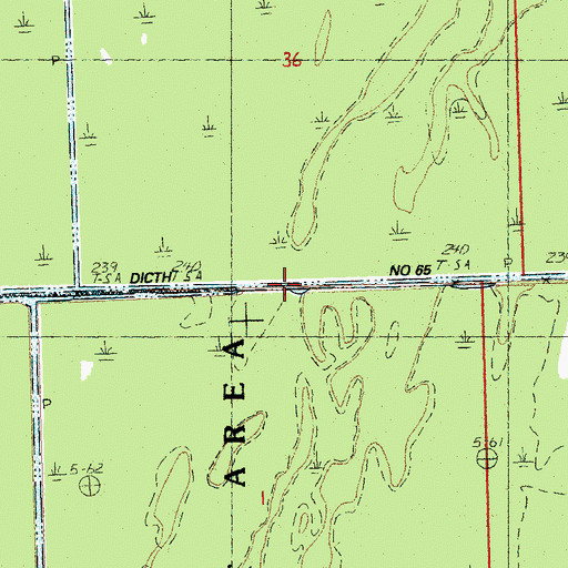 Topographic Map of Ditch Number 65, AR
