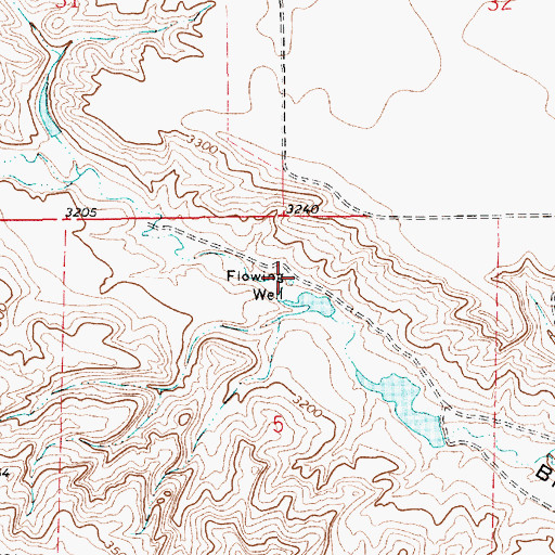 Topographic Map of 20N13E05ABCB01 Well, MT