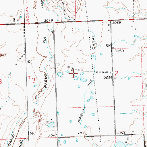 Topographic Map of 20N21W02BCD_01 Well, MT