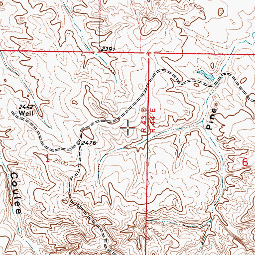 Topographic Map of 01N45E29BBCC01 Well, MT