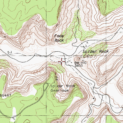 Topographic Map of Monument Canyon, AZ