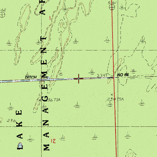 Topographic Map of Ditch Number 66, AR