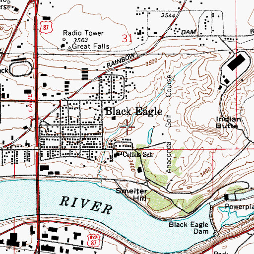 Topographic Map of 21N04E33CDDA01 Well, MT