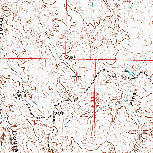Topographic Map of 20N43E01AABD01 Well, MT