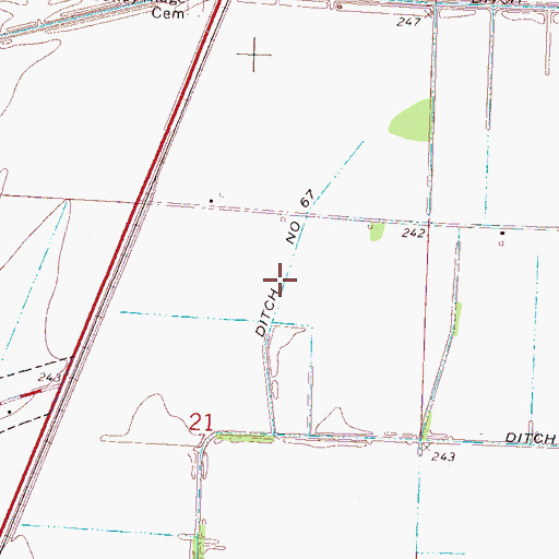Topographic Map of Ditch Number 67, AR