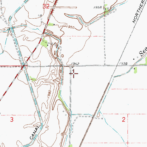 Topographic Map of 20N58E02BB__01 Well, MT