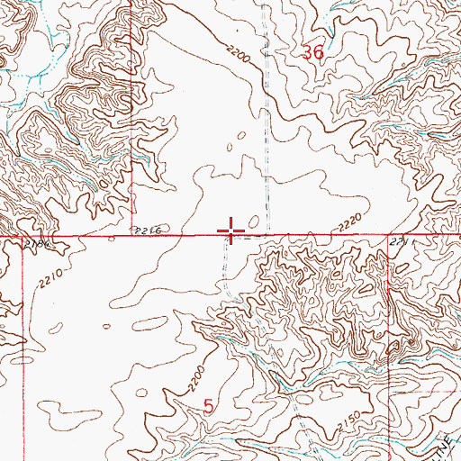 Topographic Map of 21N57E36CDCC01 Well, MT