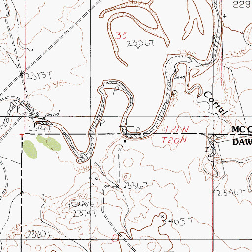 Topographic Map of 20N50E06ABBB01 Well, MT