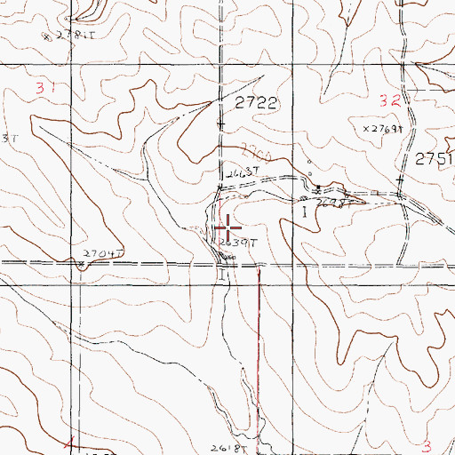 Topographic Map of 21N46E32CCCC01 Well, MT