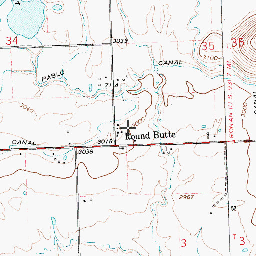 Topographic Map of 20N21W36CCD_01 Well, MT