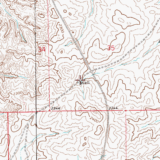 Topographic Map of 21N59E35CCAA01 Well, MT