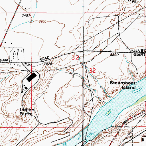 Topographic Map of 21N04E32CABA02 Well, MT