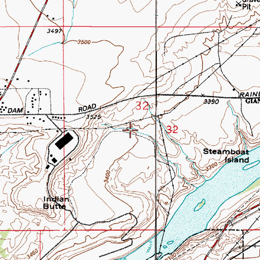 Topographic Map of 21N04E32CABA01 Well, MT