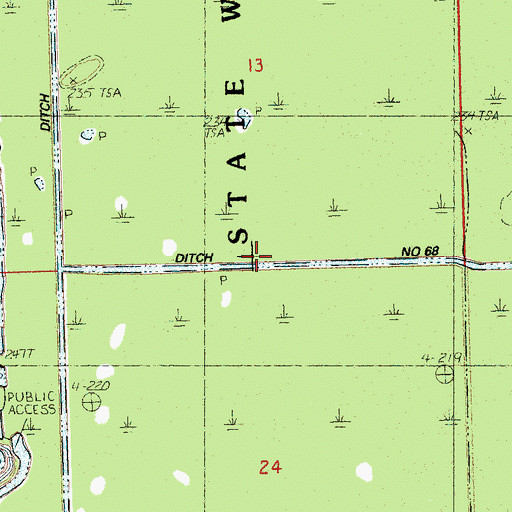 Topographic Map of Ditch Number 68, AR