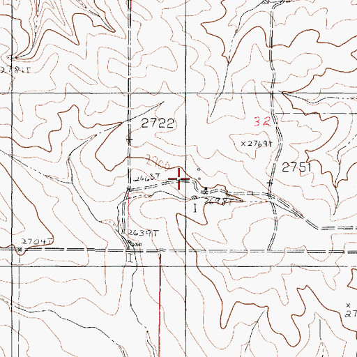Topographic Map of 21N46E32CCAA01 Well, MT