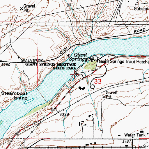 Topographic Map of 21N04E33BDCD01 Well, MT