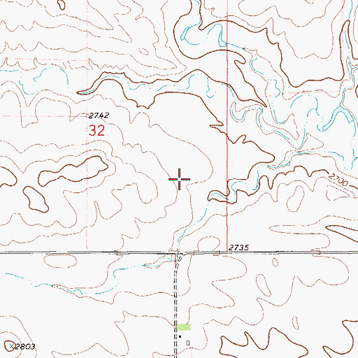 Topographic Map of 20N54E02BCAA01 Well, MT