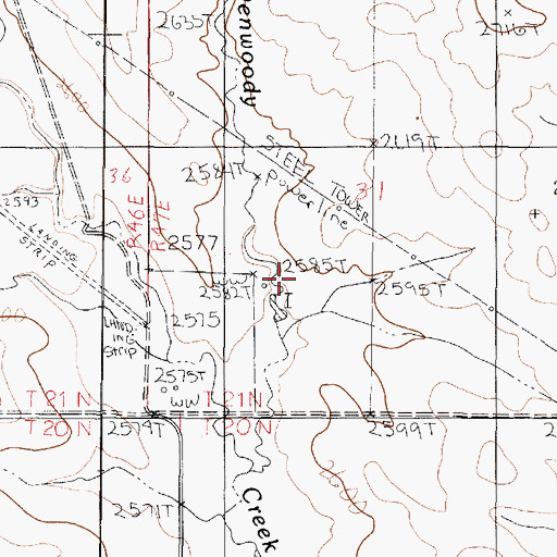 Topographic Map of 21N47E31CACC01 Well, MT
