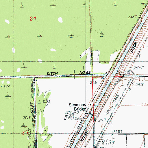 Topographic Map of Ditch Number 69, AR