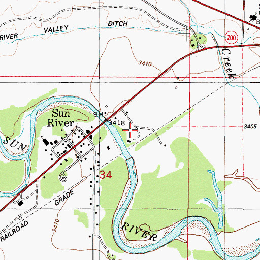 Topographic Map of 21N01W34A___01 Well, MT