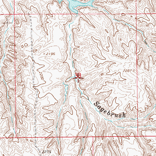 Topographic Map of 21N59E33DBBB01 Well, MT