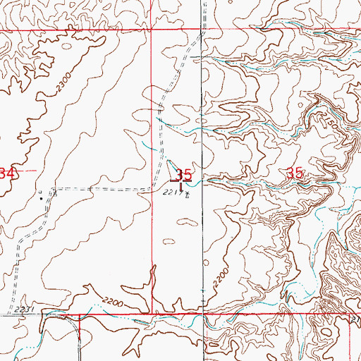 Topographic Map of 21N57E35CB__01 Well, MT
