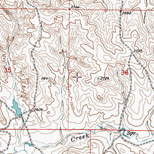 Topographic Map of 22N44E36CBBB01 Well, MT