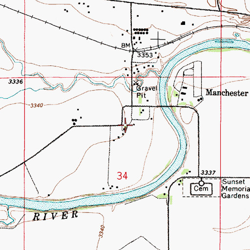 Topographic Map of 21N02E34ABCC01 Well, MT