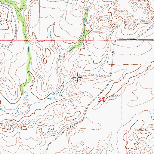 Topographic Map of 21N56E34BDBD01 Well, MT