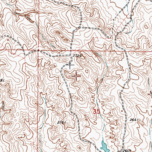 Topographic Map of 22N44E35BACB02 Well, MT