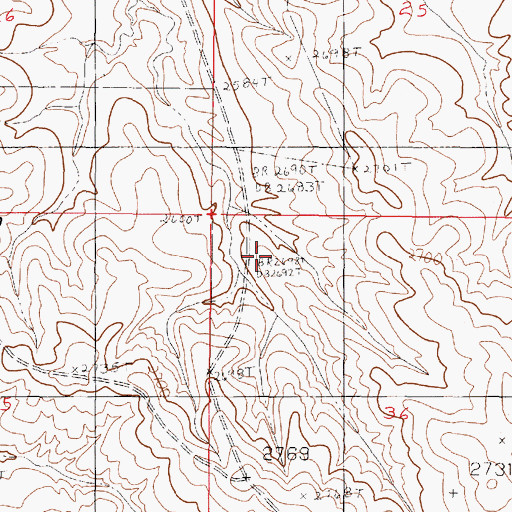 Topographic Map of 21N45E26DAAD01 Well, MT