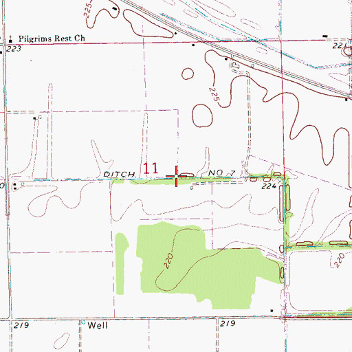 Topographic Map of Ditch Number 7, AR