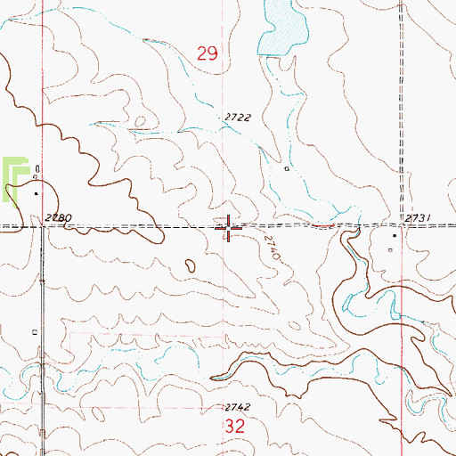 Topographic Map of 21N54E32ABBB01 Well, MT