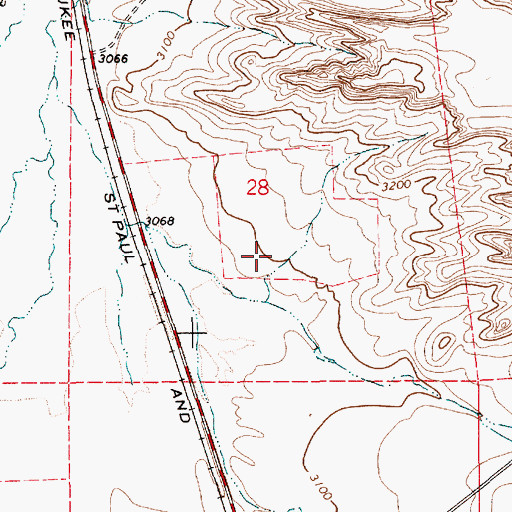 Topographic Map of 21N12E28CDA_01 Well, MT