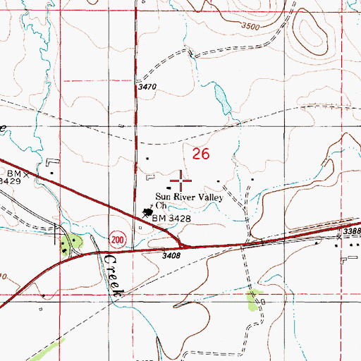 Topographic Map of 21N01W26CAAD01 Well, MT