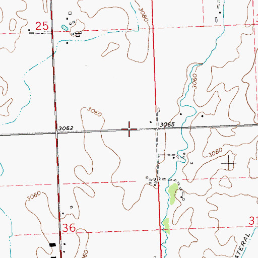 Topographic Map of 21N20W25DDDC01 Well, MT