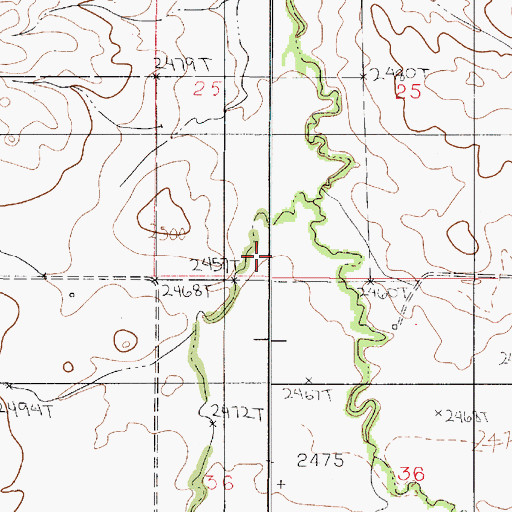 Topographic Map of 21N50E25CCDD01 Well, MT
