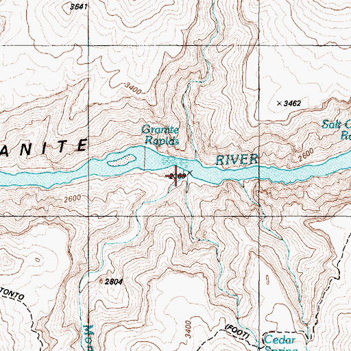 Topographic Map of Monument Creek, AZ