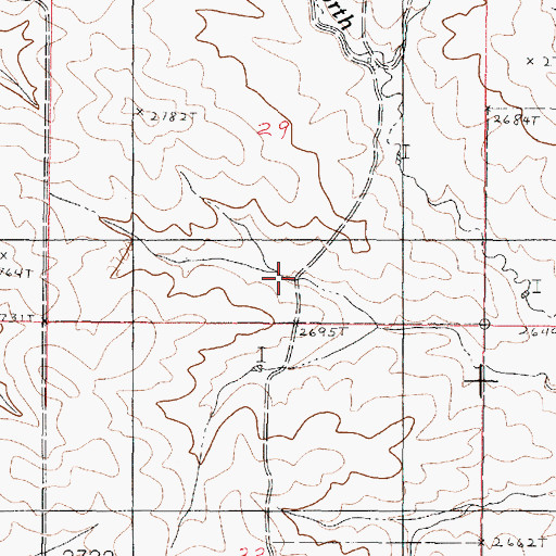 Topographic Map of 21N46E29DCCB01 Well, MT