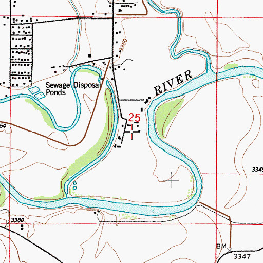 Topographic Map of 21N01E25DBAC01 Well, MT