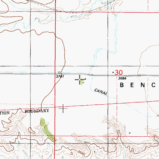 Topographic Map of 21N01W30CBA_01 Well, MT