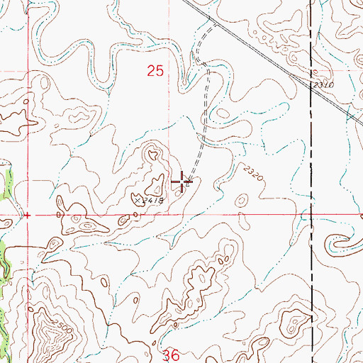 Topographic Map of 21N55E25DCCA01 Well, MT