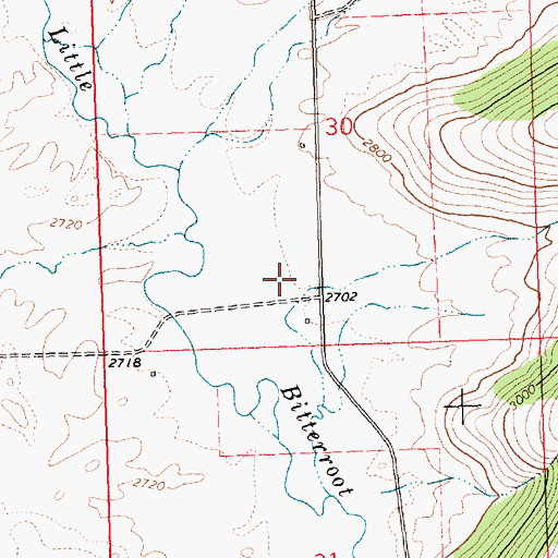 Topographic Map of 21N22W30CDA_01 Well, MT