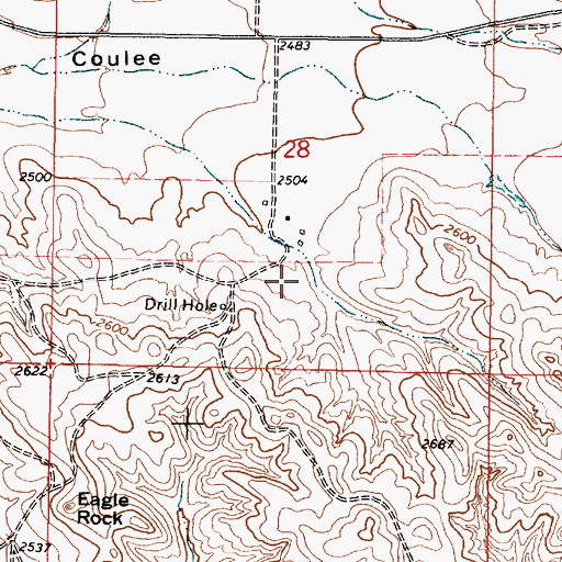 Topographic Map of 21N44E28DCB_01 Well, MT